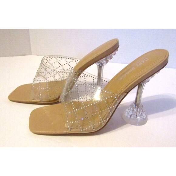 New Cape Robbin Cinderella Heels Eli Clear Transparent Open Toe Size 7.5 - Picture 6 of 10